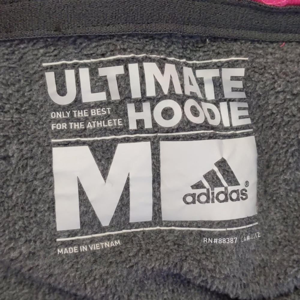 Adidas gray/pink Ultimate Hoodie-sz M - Picture 7 of 7